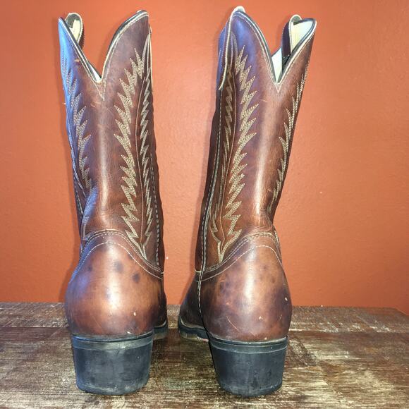 Laredo Mens Western Boot Brown 10.5 EE Leather Cowboy 2112 Vintage Made in USA - Picture 3 of 10